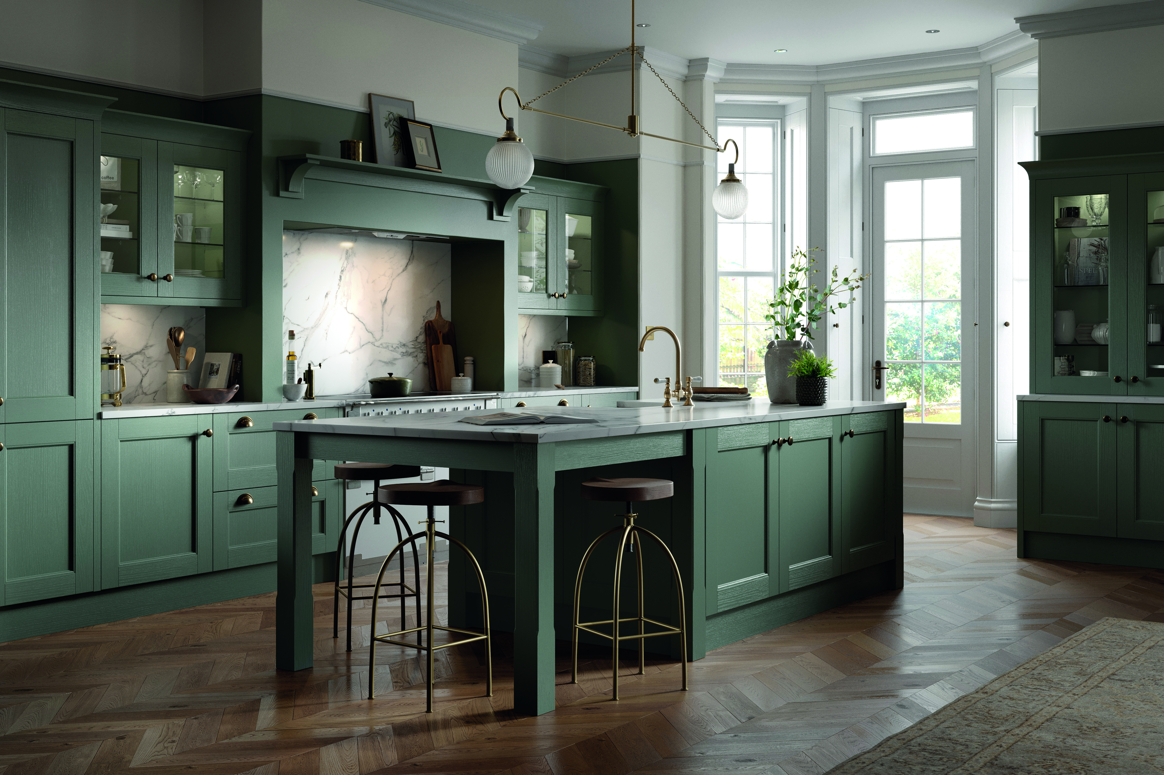 Manor House Botanical Green kitchen
