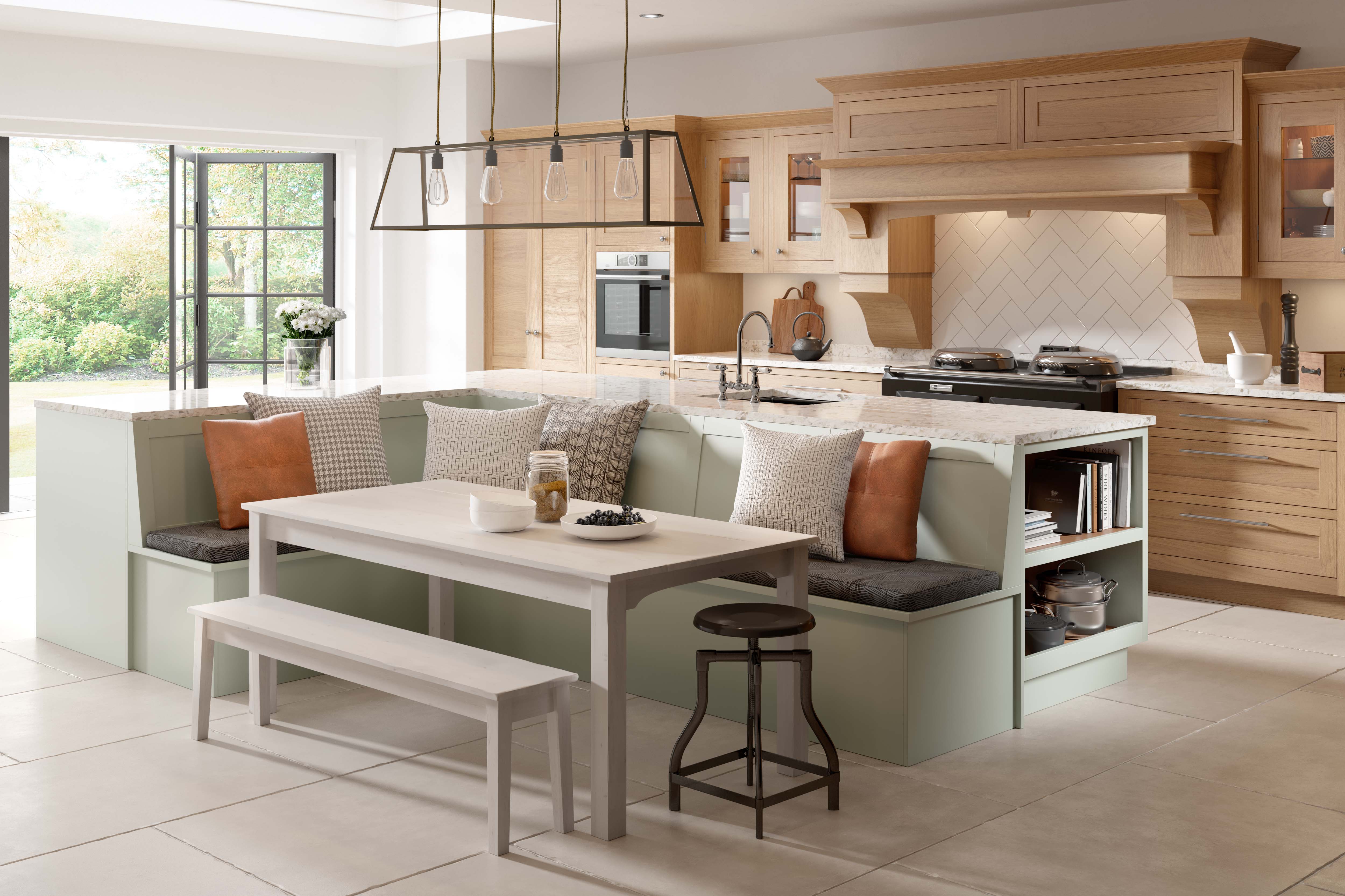 Jura painted kitchen with light oak
