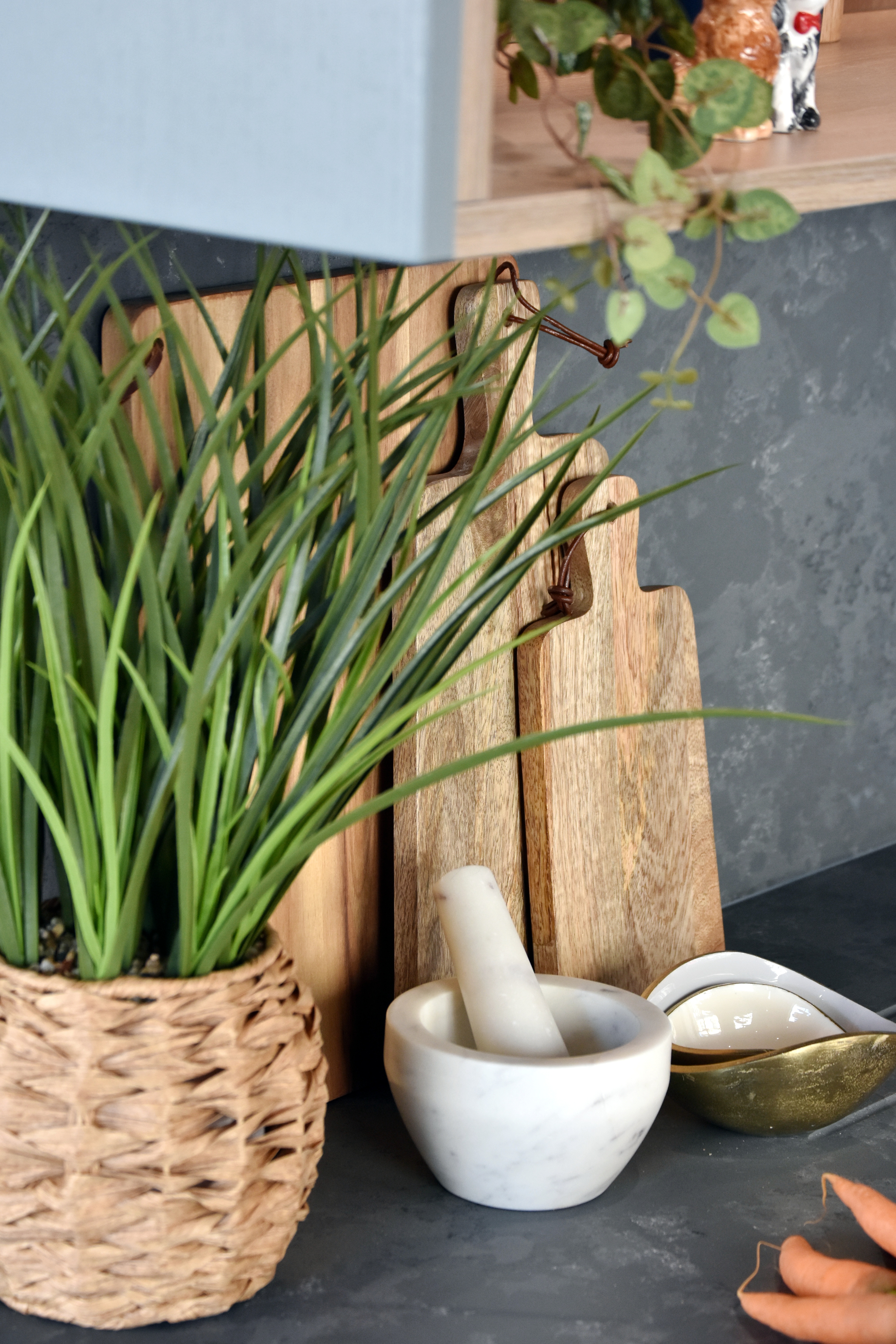 Warm material display in The Kitchen Room showroom
